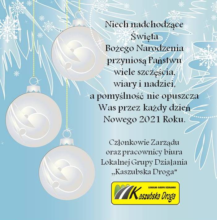 Życzenia na Boże Narodzenie i Nowy Rok 2021